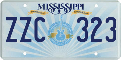 MS license plate ZZC323