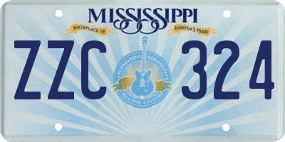 MS license plate ZZC324