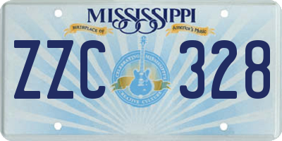 MS license plate ZZC328