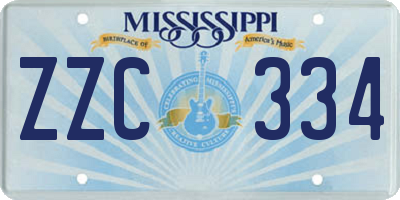 MS license plate ZZC334