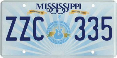 MS license plate ZZC335