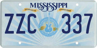 MS license plate ZZC337