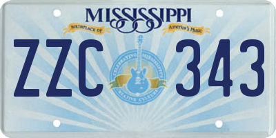 MS license plate ZZC343