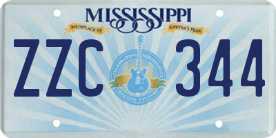 MS license plate ZZC344