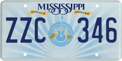 MS license plate ZZC346