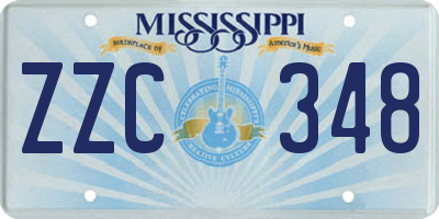 MS license plate ZZC348