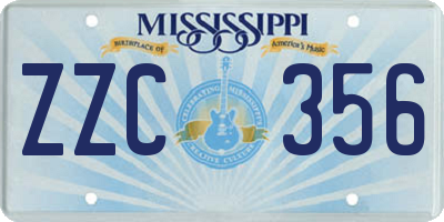 MS license plate ZZC356