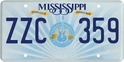 MS license plate ZZC359