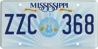 MS license plate ZZC368