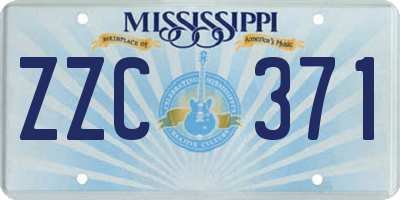 MS license plate ZZC371