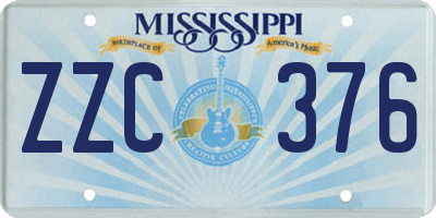 MS license plate ZZC376
