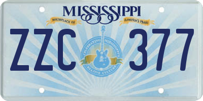 MS license plate ZZC377