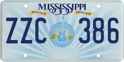 MS license plate ZZC386