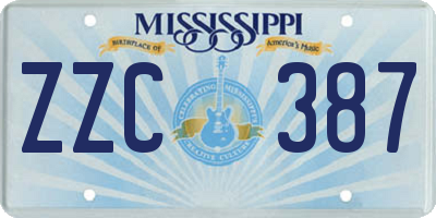 MS license plate ZZC387