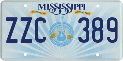 MS license plate ZZC389