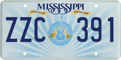 MS license plate ZZC391