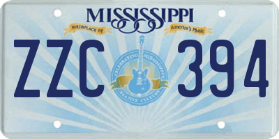 MS license plate ZZC394