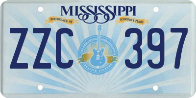 MS license plate ZZC397