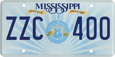 MS license plate ZZC400
