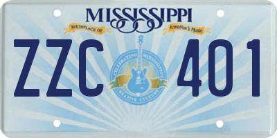 MS license plate ZZC401