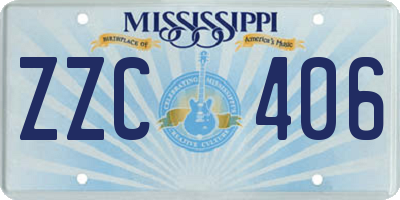 MS license plate ZZC406