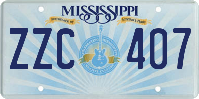 MS license plate ZZC407