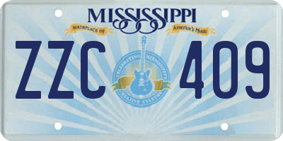 MS license plate ZZC409