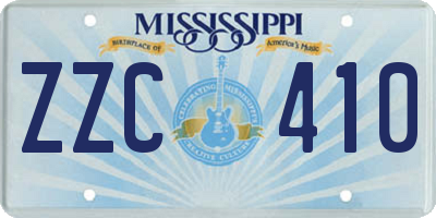 MS license plate ZZC410