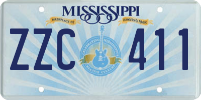 MS license plate ZZC411