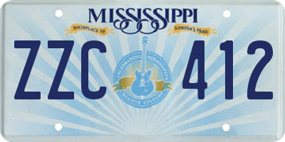 MS license plate ZZC412