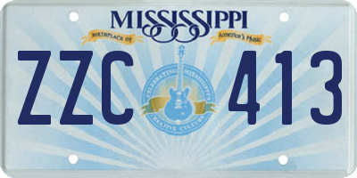 MS license plate ZZC413