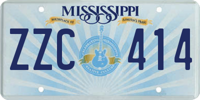 MS license plate ZZC414