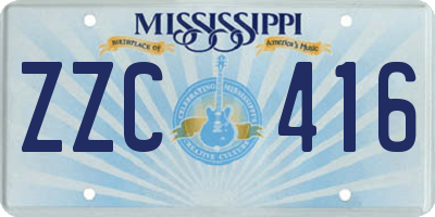 MS license plate ZZC416