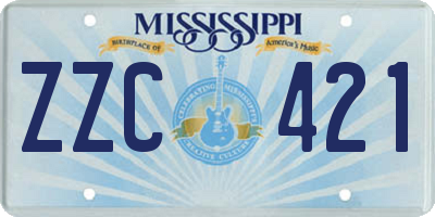 MS license plate ZZC421