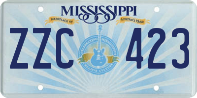 MS license plate ZZC423