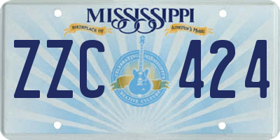 MS license plate ZZC424
