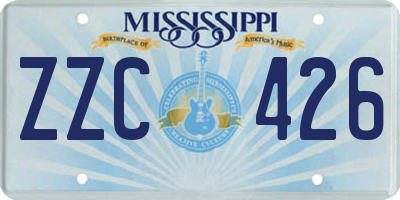 MS license plate ZZC426