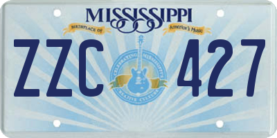 MS license plate ZZC427