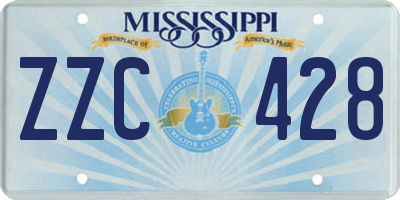 MS license plate ZZC428