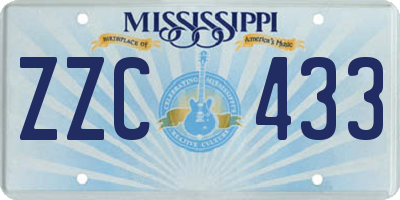 MS license plate ZZC433