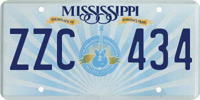 MS license plate ZZC434