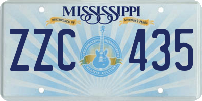 MS license plate ZZC435