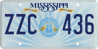 MS license plate ZZC436