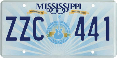 MS license plate ZZC441