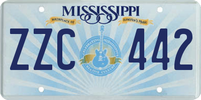 MS license plate ZZC442