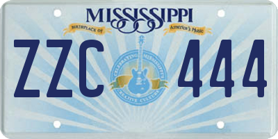 MS license plate ZZC444