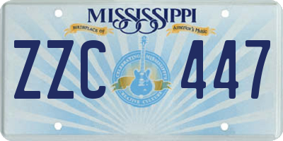 MS license plate ZZC447