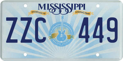 MS license plate ZZC449