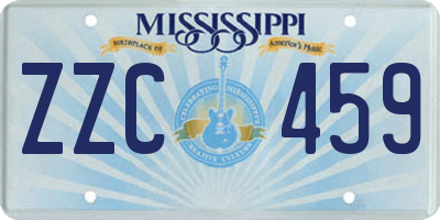 MS license plate ZZC459