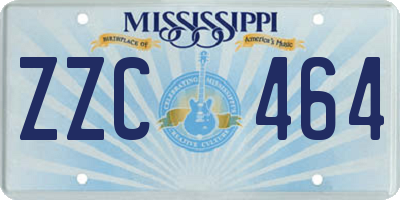 MS license plate ZZC464